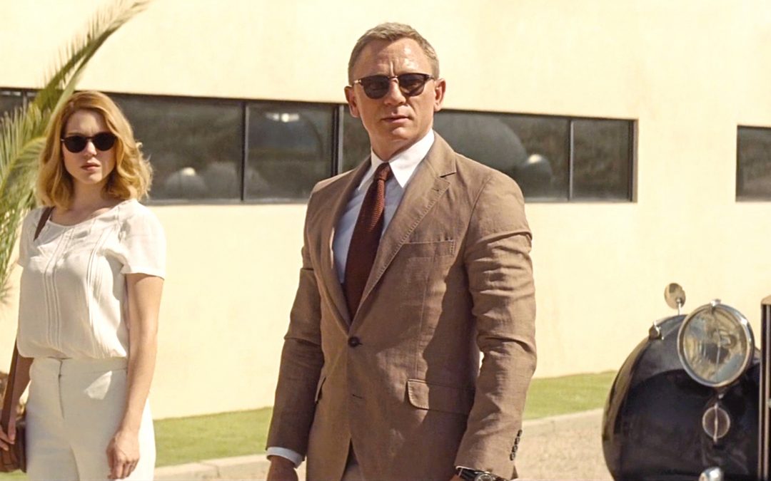 James Bond in a tan suit