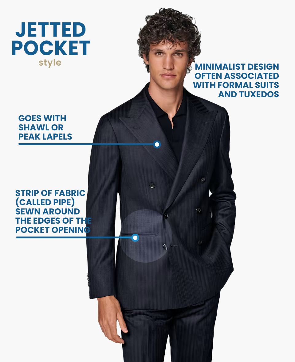 jetted suit jacket pocket style