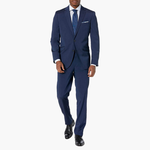 Striped blue suit by Kenneth Cole