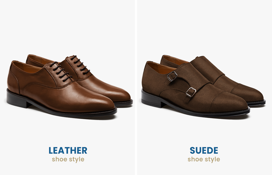 leather vs. suede dress shoe material