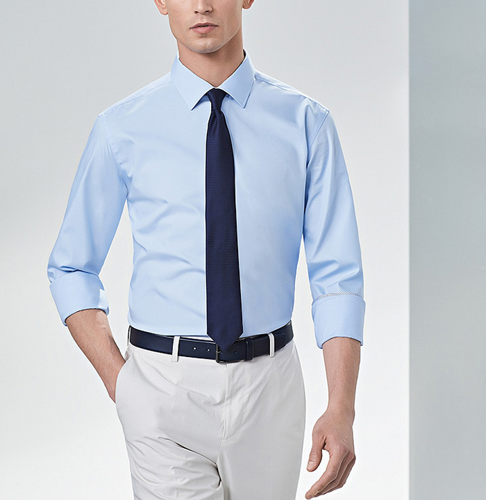 light blue shirt and navy tie color combination