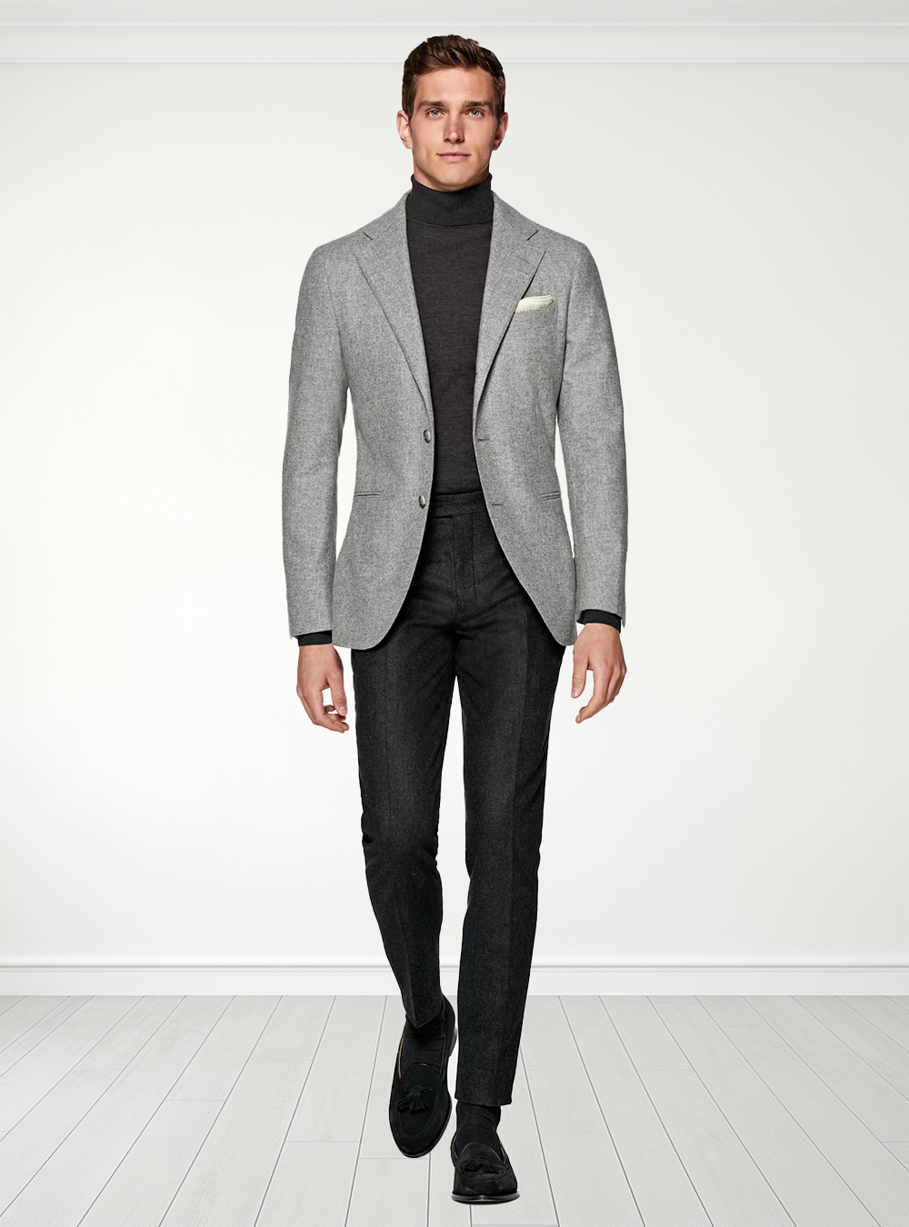 What's your opinion on the grey slacks / black shirt combo? :  r/malefashionadvice