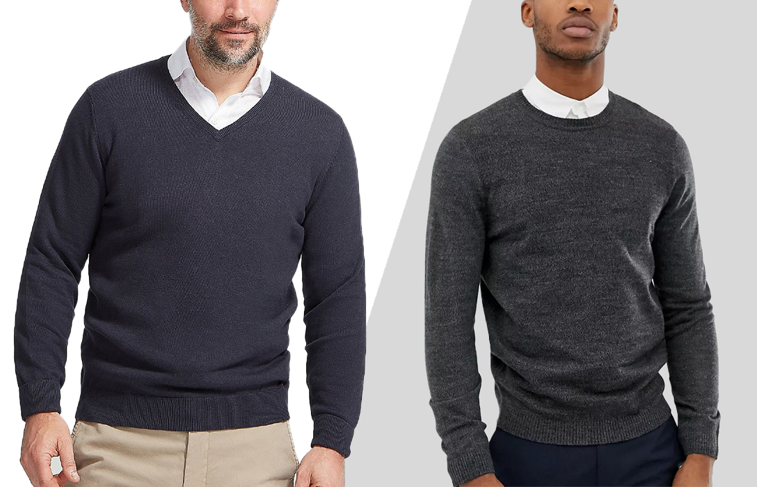 Should shirt collars be tucked into a sweater or sticking out? - Quora