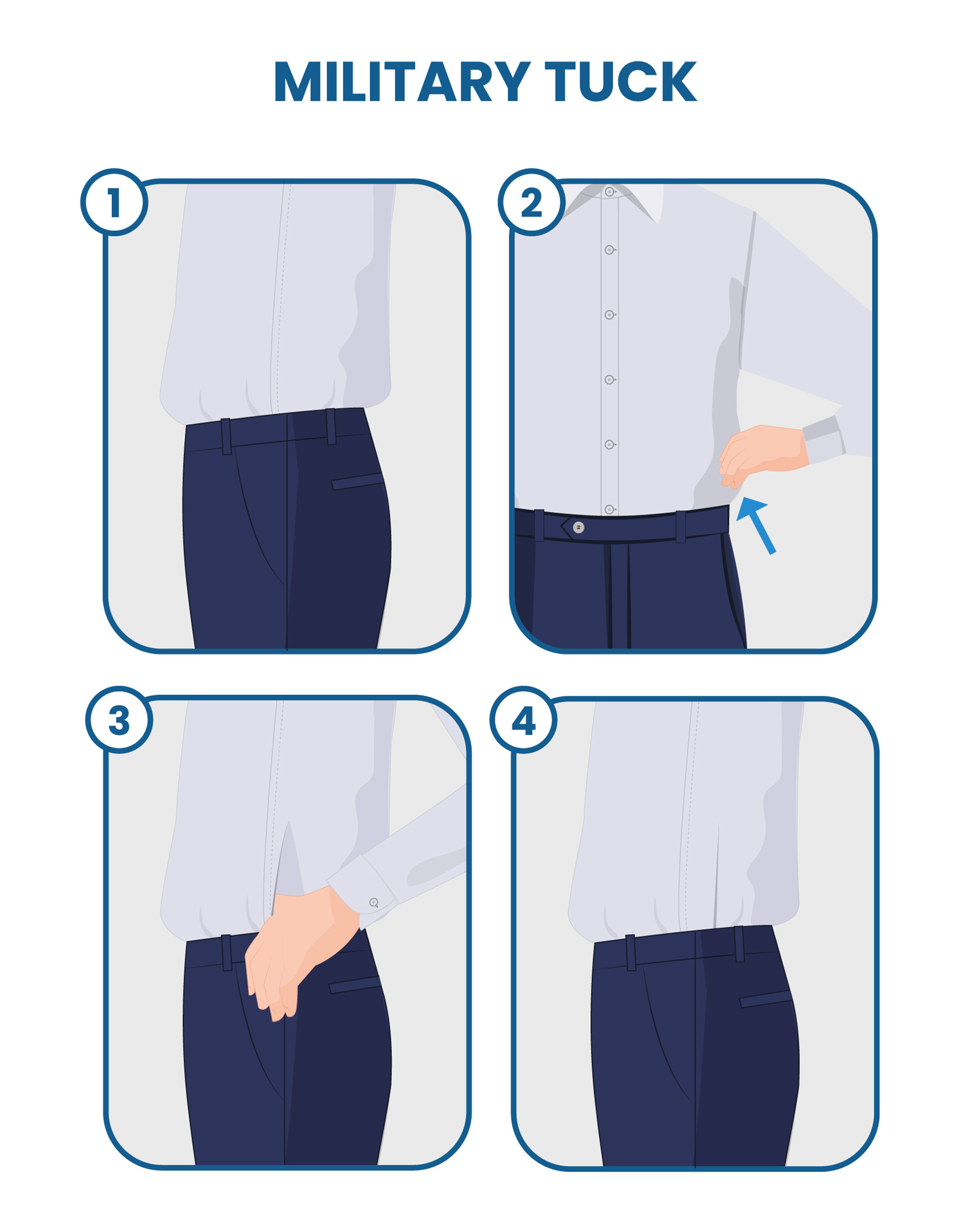 how to do a military shirt tuck
