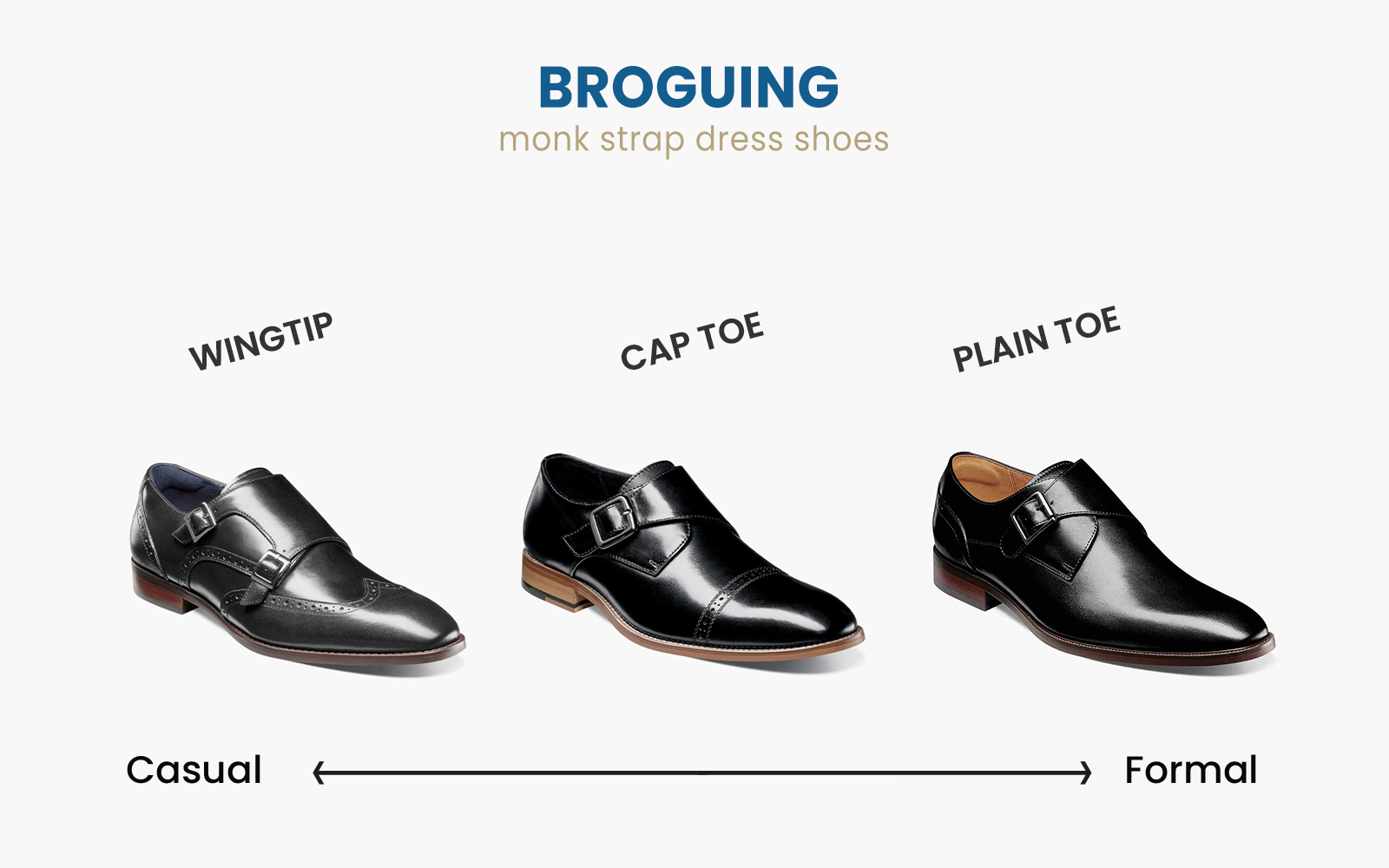monk strap dress shoes broguing style