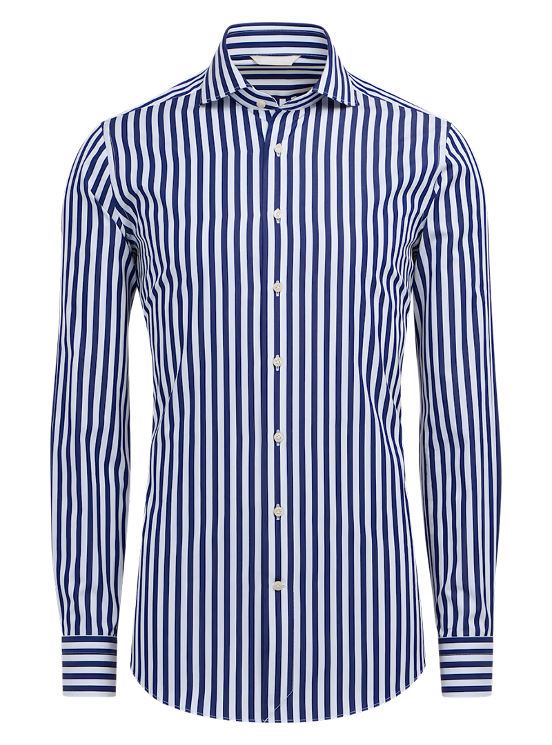 navy striped dress shirt