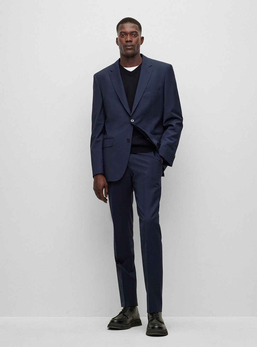 Blue suit with best sale sweater