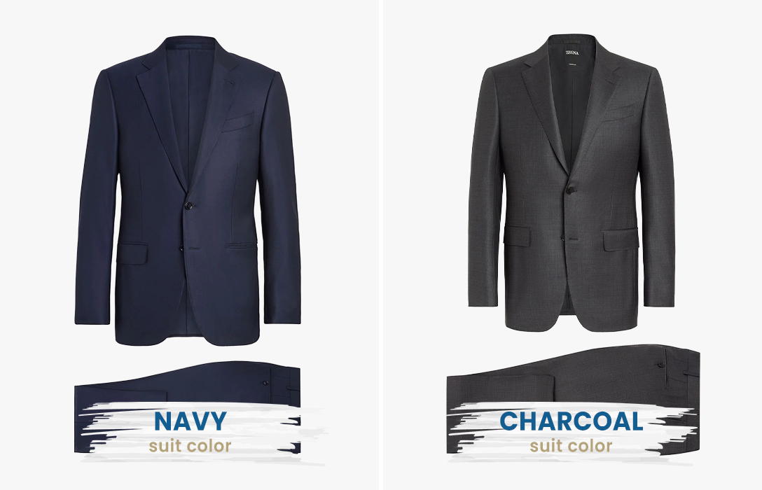 navy vs. charcoal formal business suit color choices