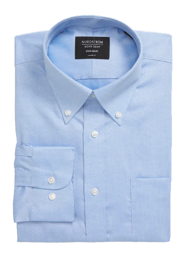 Buttoned Down Men's Slim Fit Stretch Twill Dress Shirt Supima Cotton Non-Iron Spread-Collar 