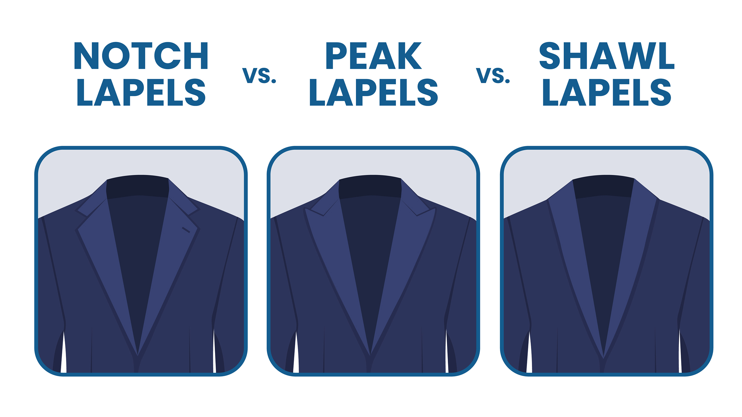 notch lapel vs. peak lapel vs. shawl lapel suit jacket