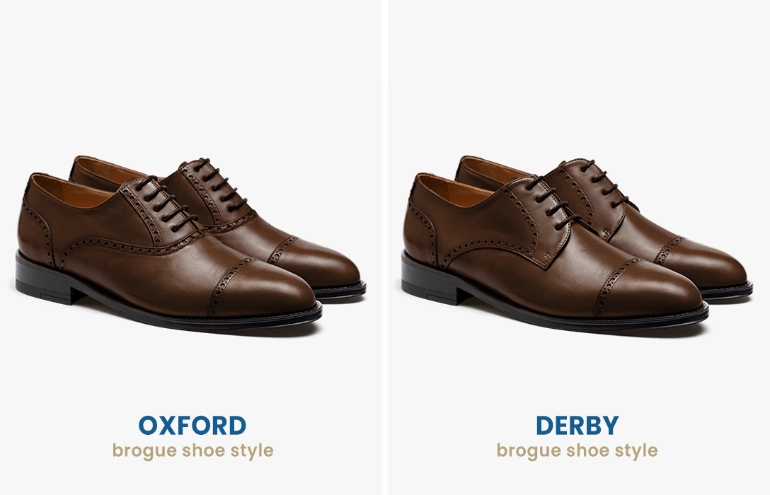 oxford vs. derby brogue shoe style
