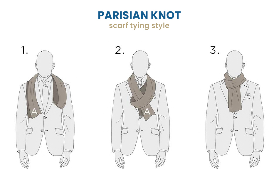 Parisian knot: scarf tying style