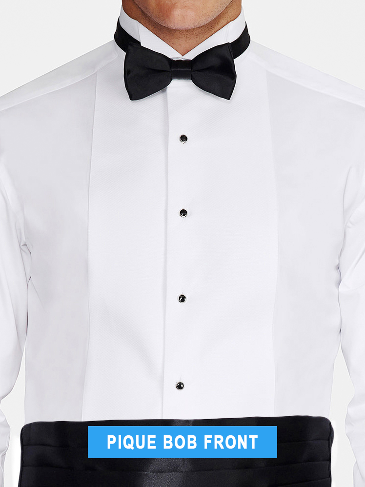 Pique bib front tuxedo shirt