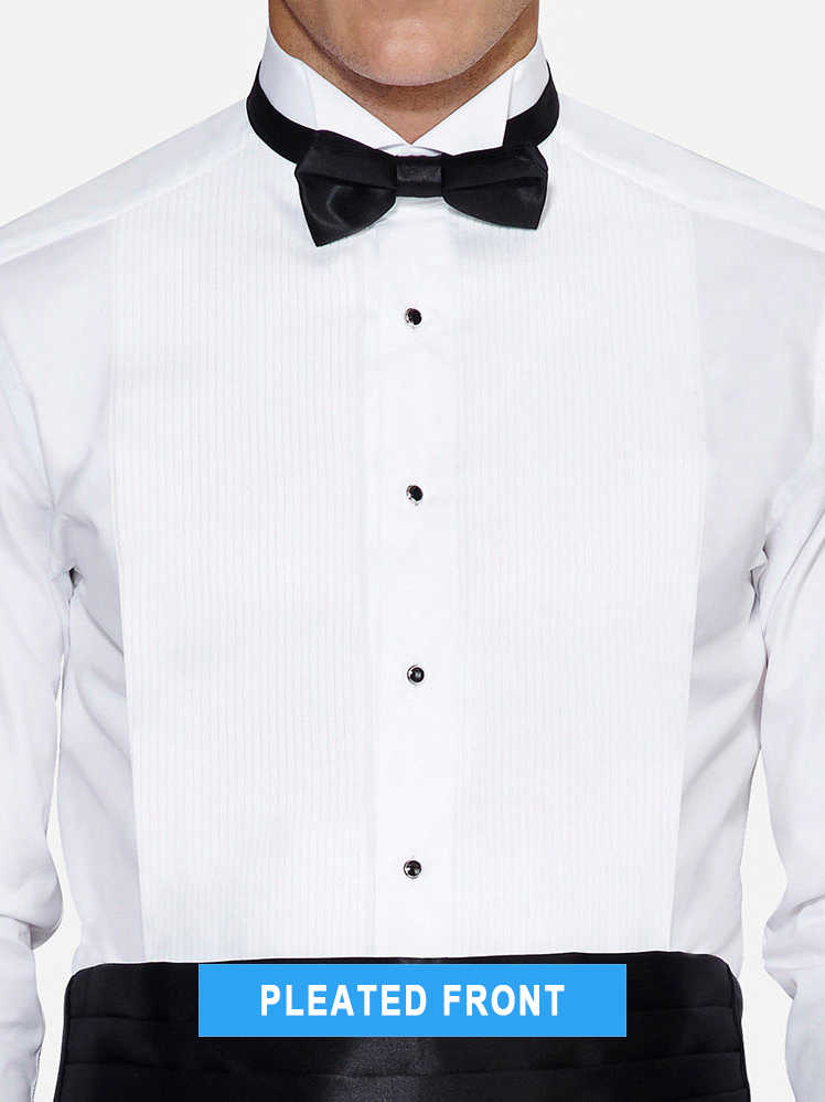 pleated tuxedo shirt front