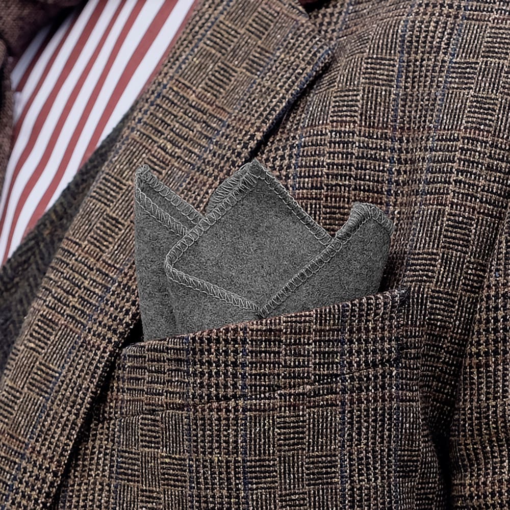 wearing a pocket square with a casual suit