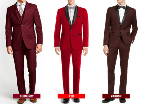 Burgundy Suit Color Combinations with Shirt and Tie - Suits Expert