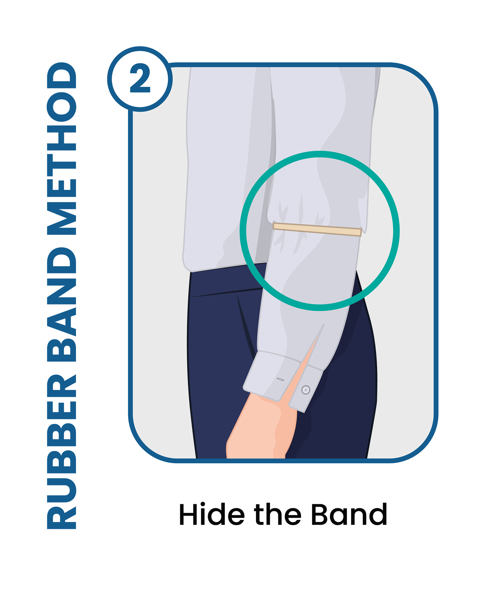 rubber band method: step 2 is to hide the band