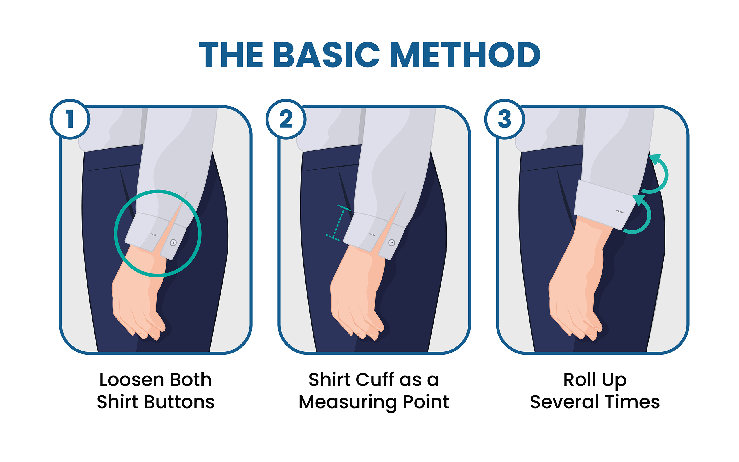 how to roll up shirt sleeves: the basic method