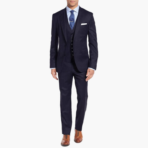 Salvatore Exte modern-fit three-piece navy suit