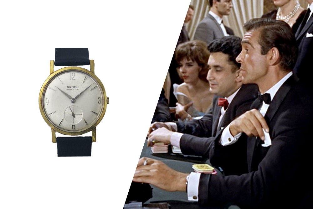 Sean Connery wears Gruen Precision dress watch