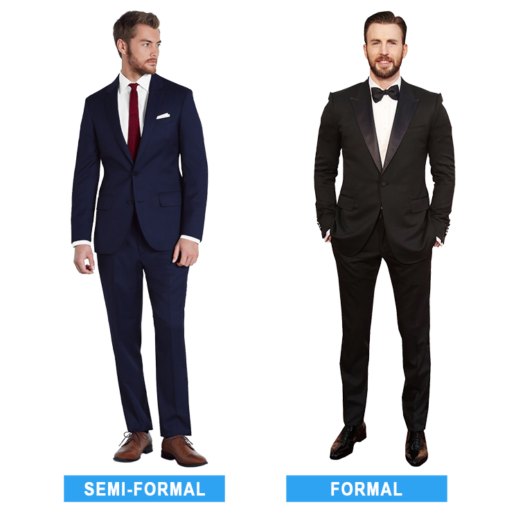 semi-formal cocktal vs. formal wedding attire