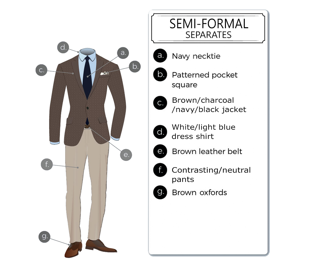semi-formal suit separates dress code