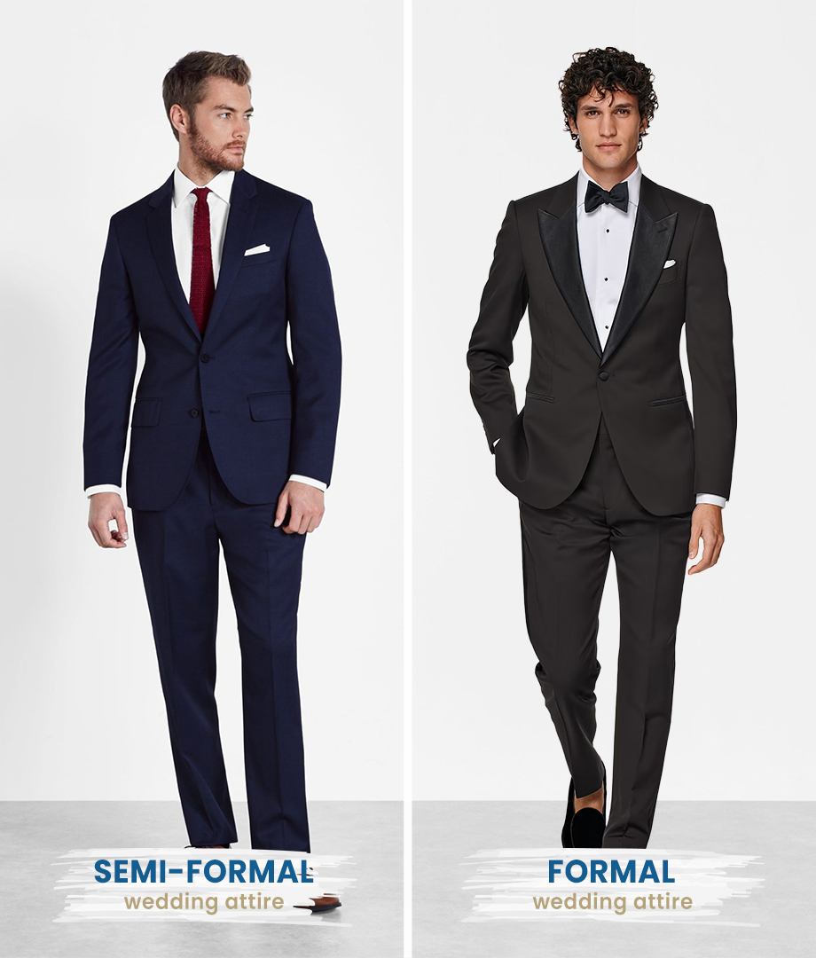 semi-formal vs. formal wedding attire differences