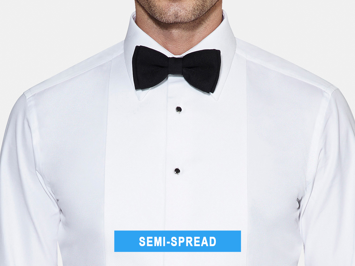 semi-spread tuxedo shirt collar
