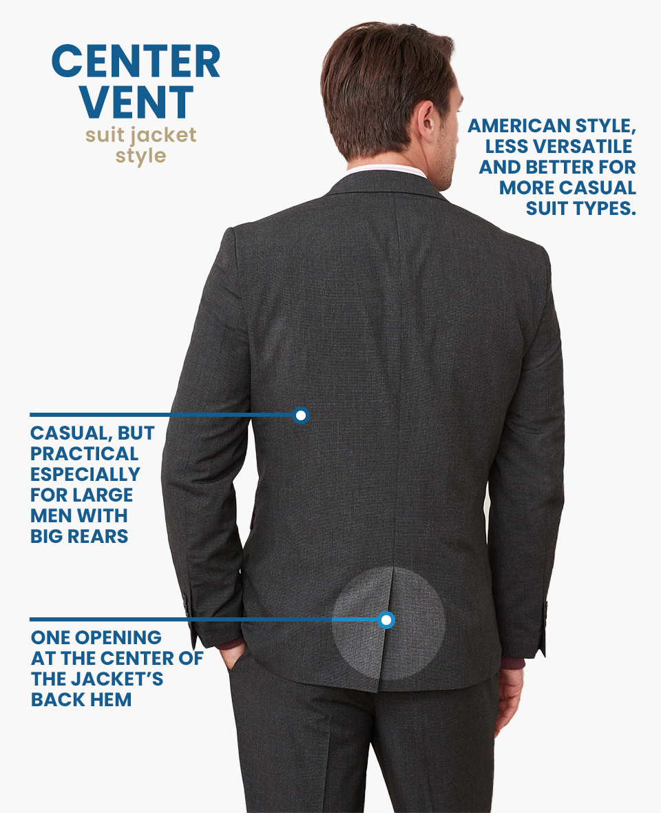 single center suit jacket vent style