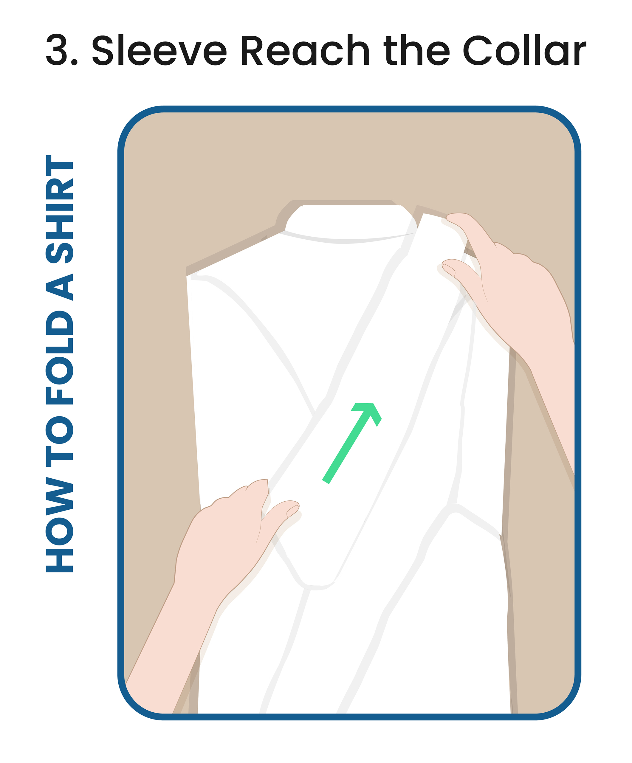 folded sleeves should reach the collar
