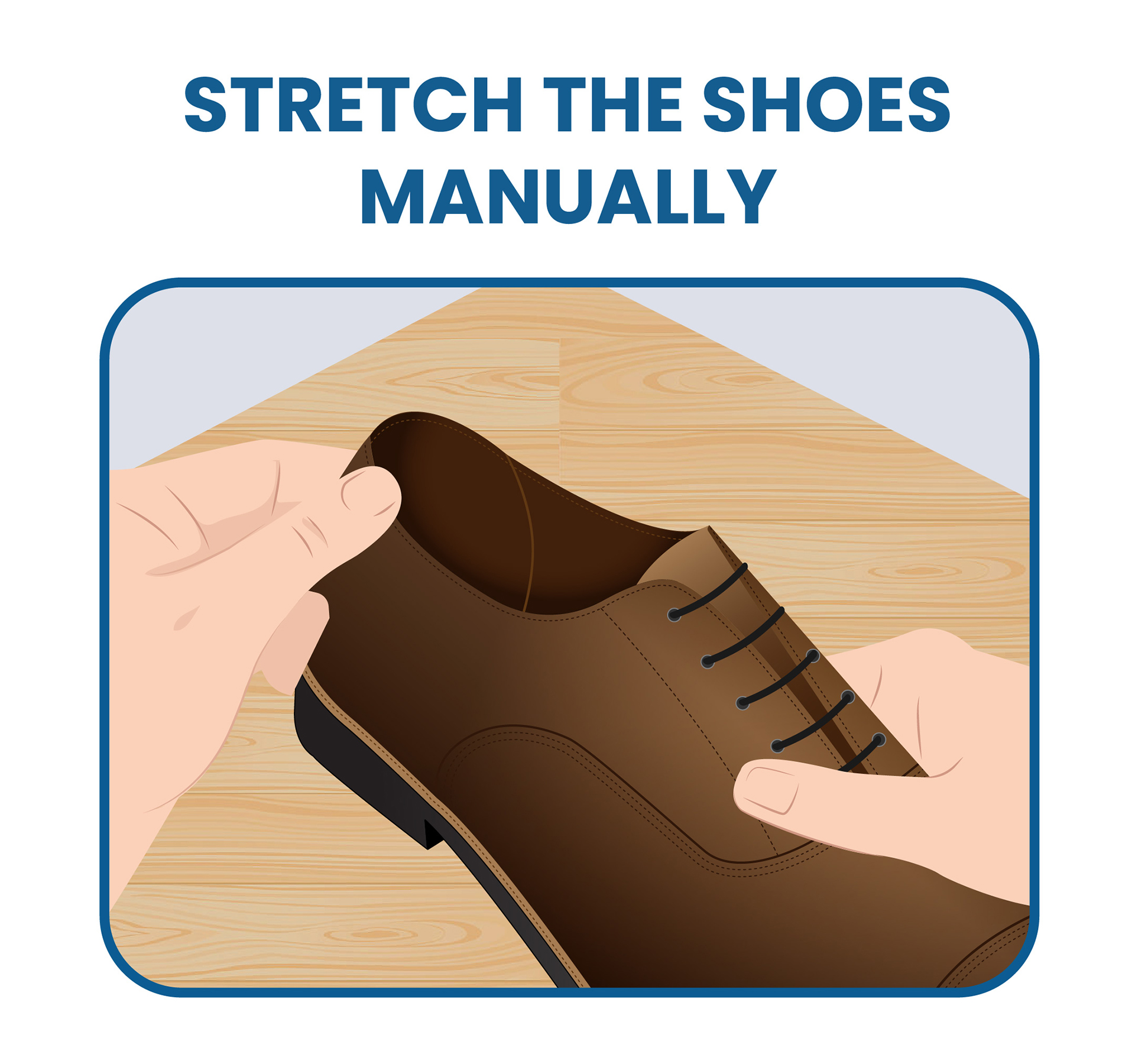 stretch dress shoes manually