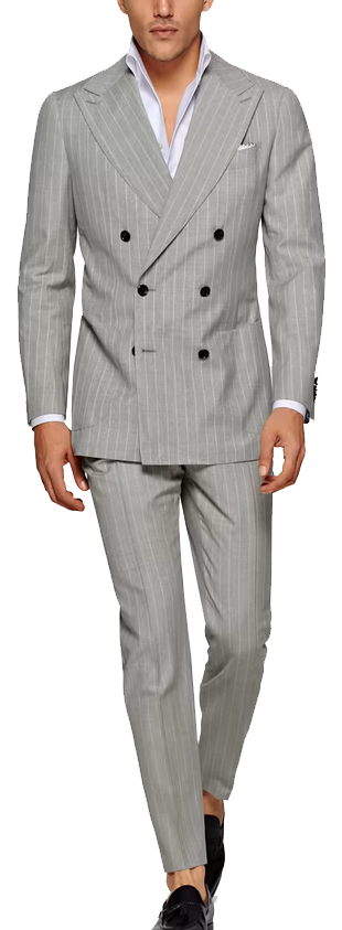 Double-breasted pinstripe grey wool suit by Suitsupply