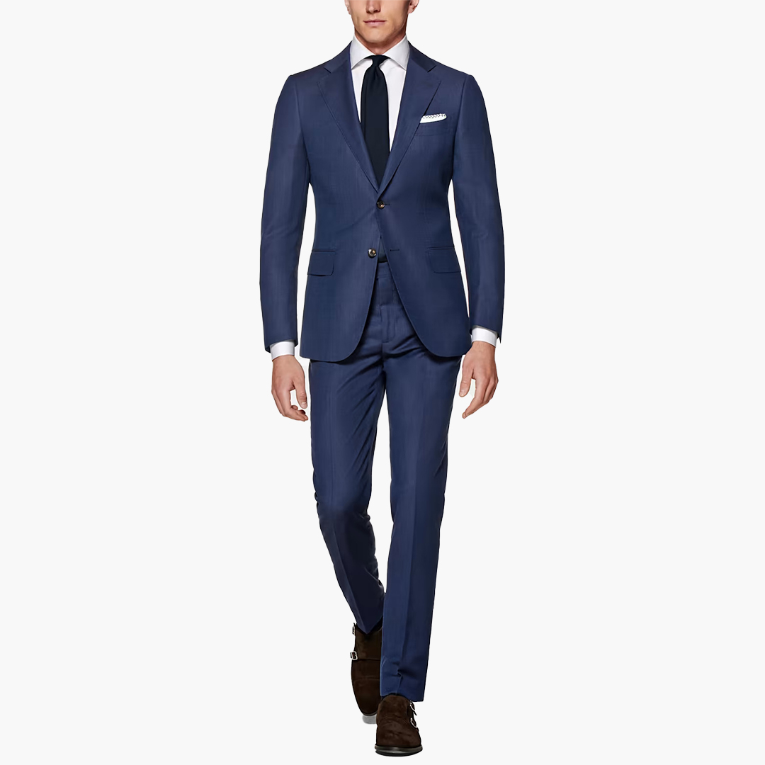 navy lazio wool slim-fit suit by Suitsupply