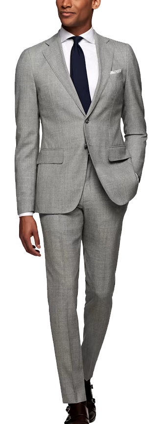 slim-fit wool light grey suit by Suitsupply