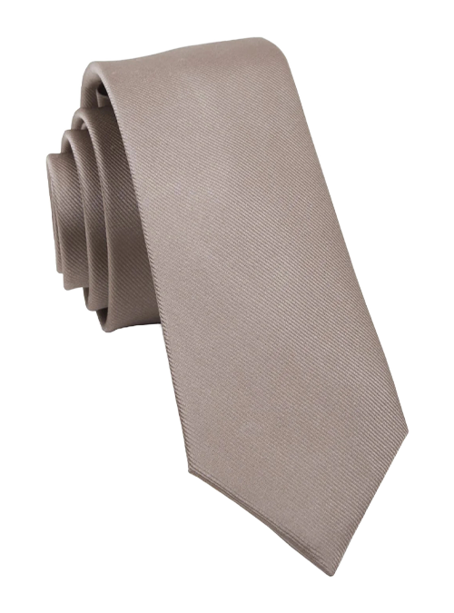 taupe solid tie