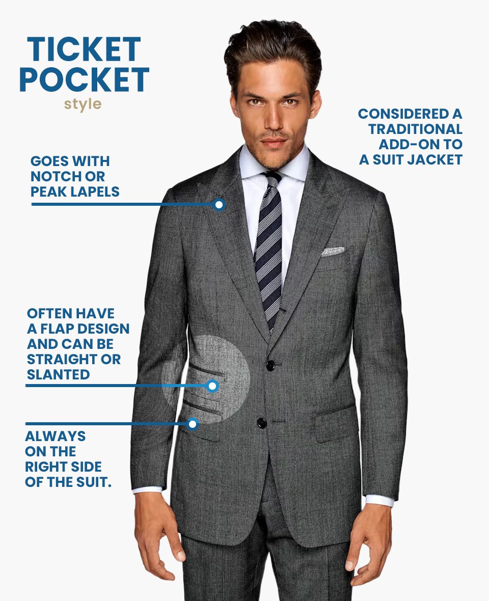 ticket suit jacket pocket style