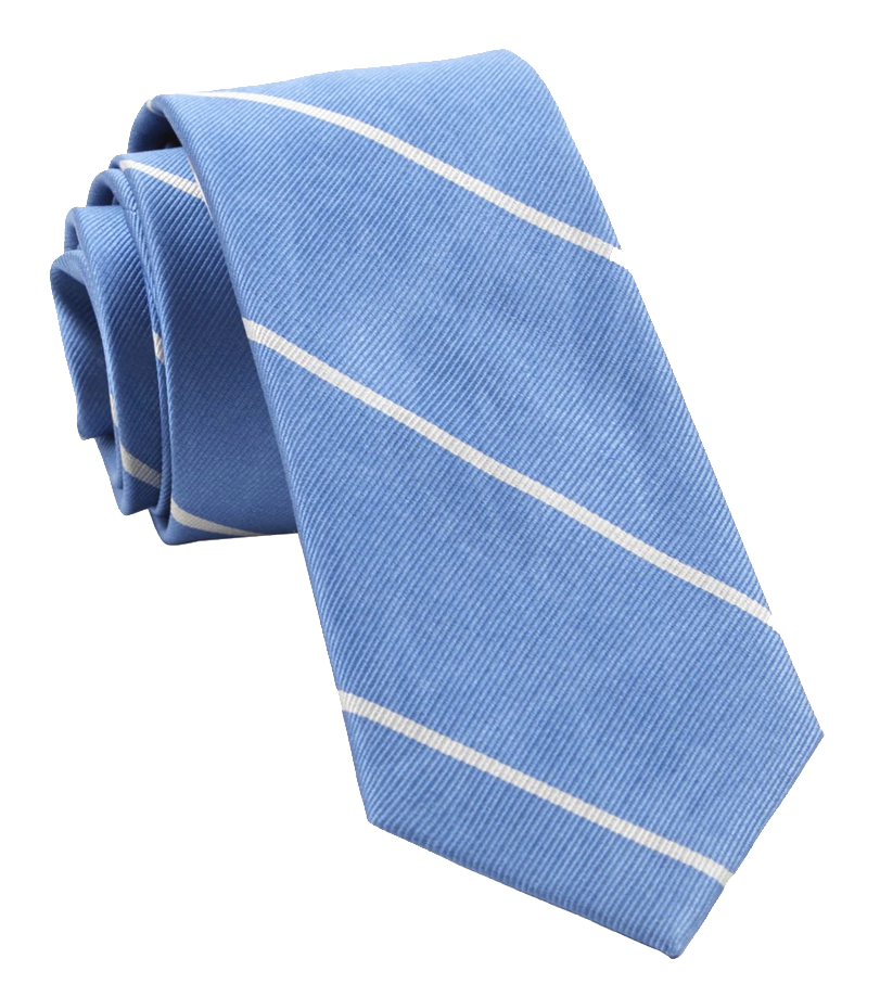 Striped white & light blue tie by The Tie Bar