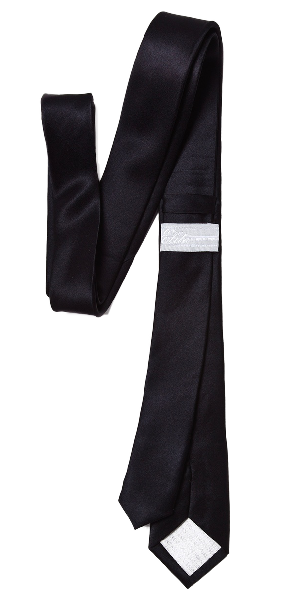 skinny silk black tie by Ties.com