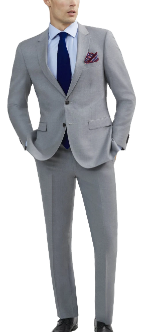 Two-piece light grey suit made of Italian wool by Tomasso Black