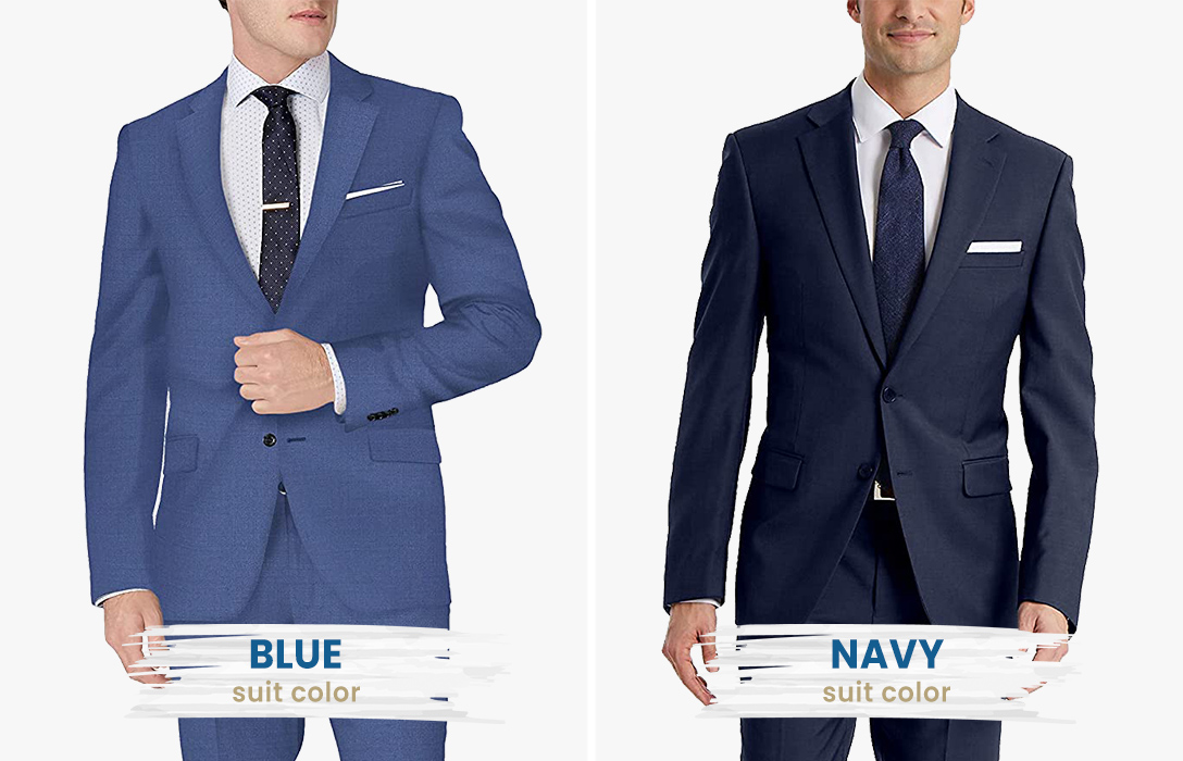 true blue vs. navy blue suit