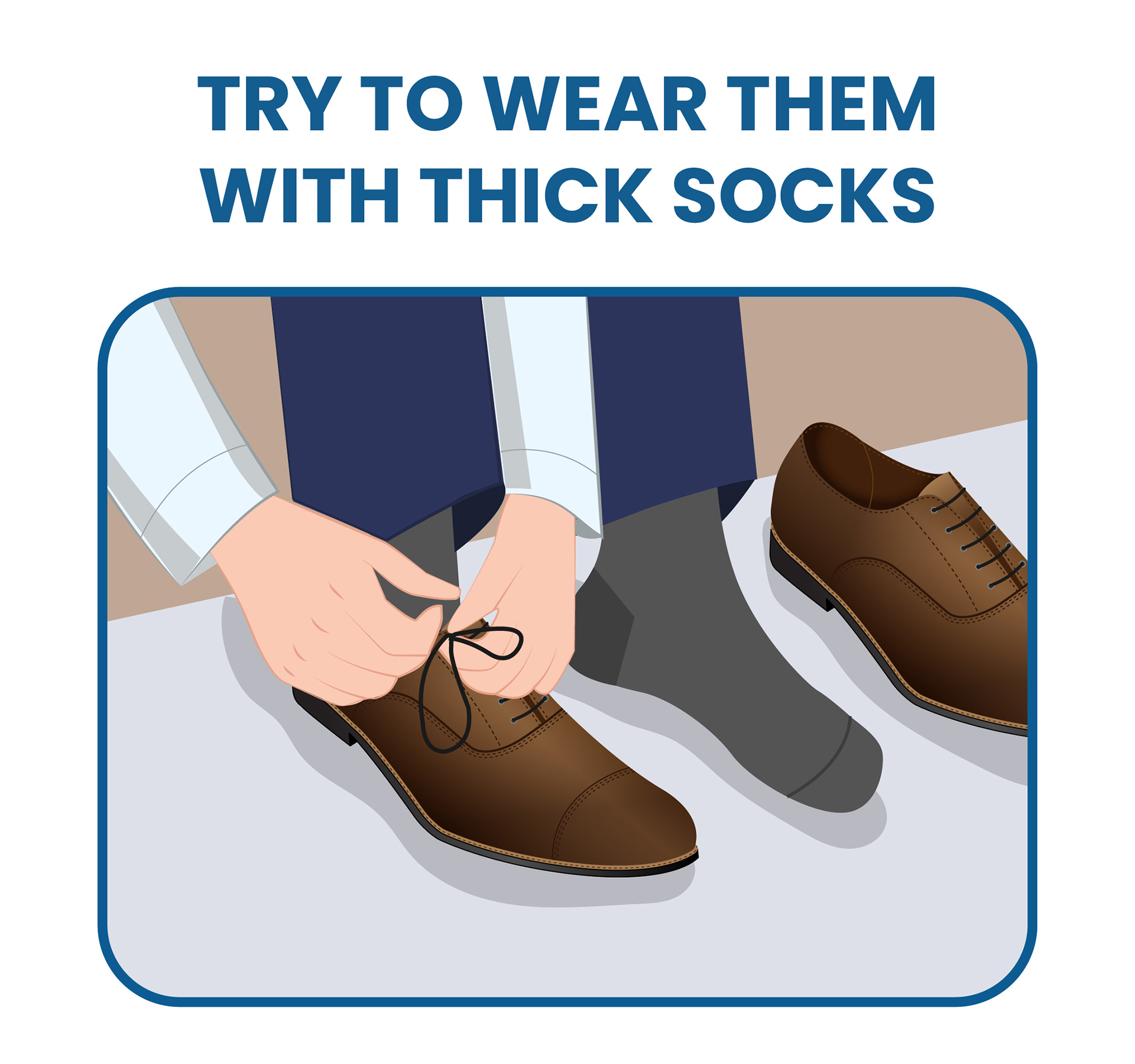 wearing thick socks with dress shoes