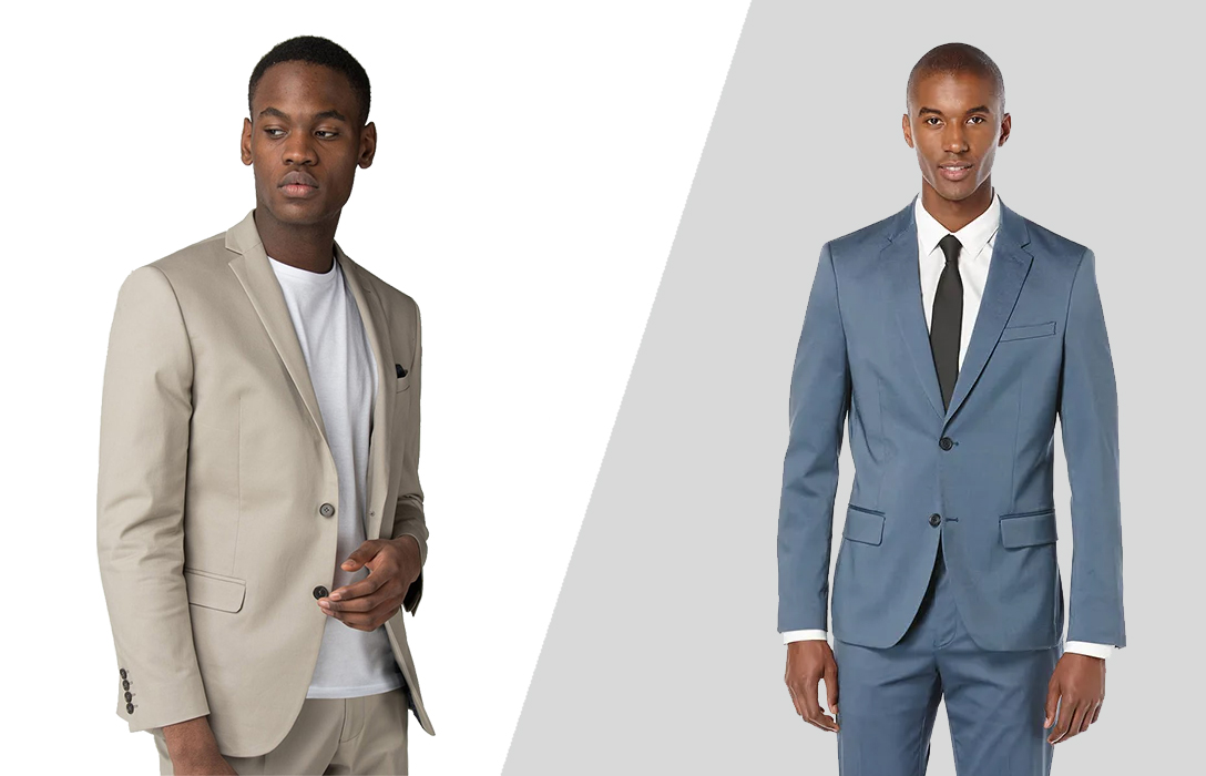 wearing a tieless suit vs. with a tie