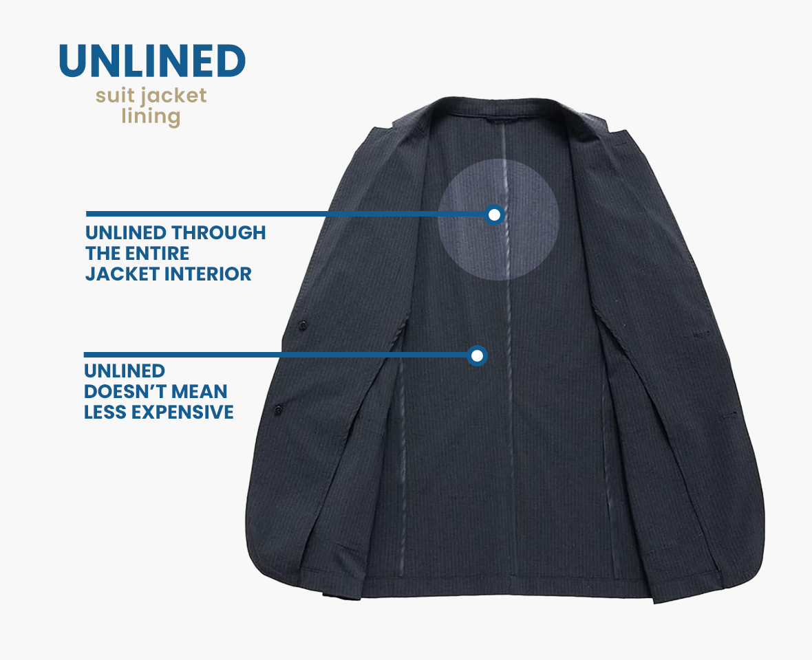 unlined suit jacket lining style