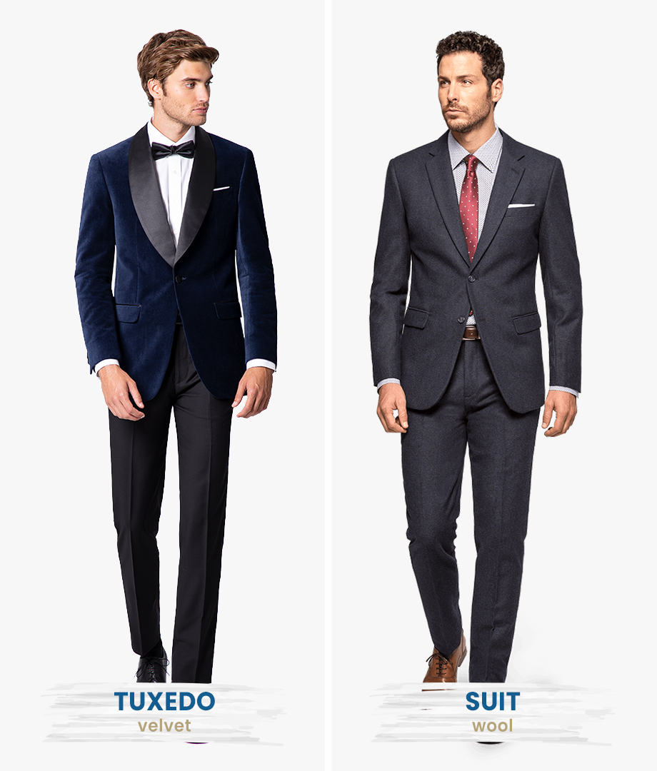 velvet tuxedo vs woolen suit