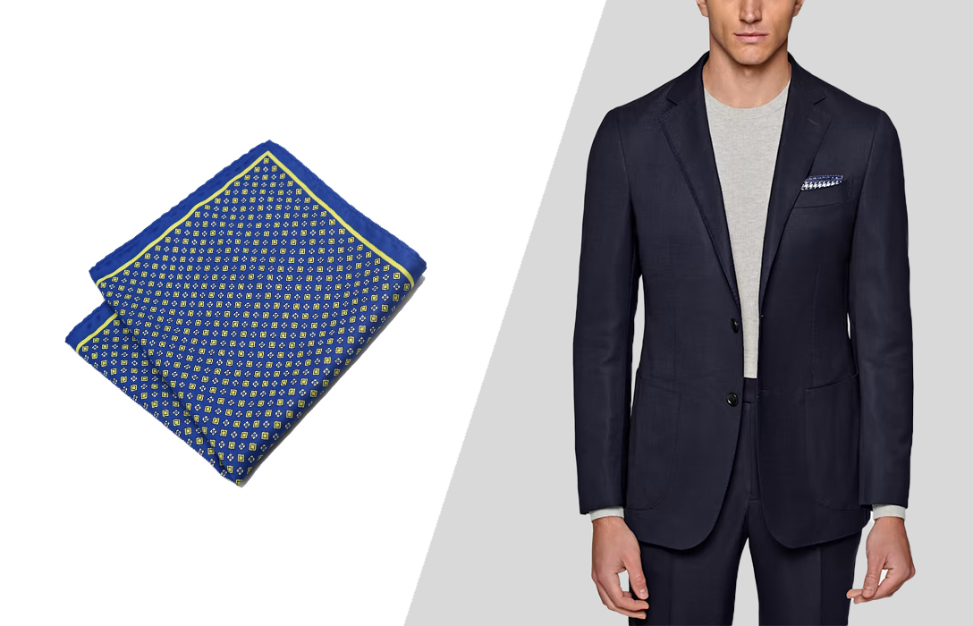 wear pocket square with a t-shirt and a suit