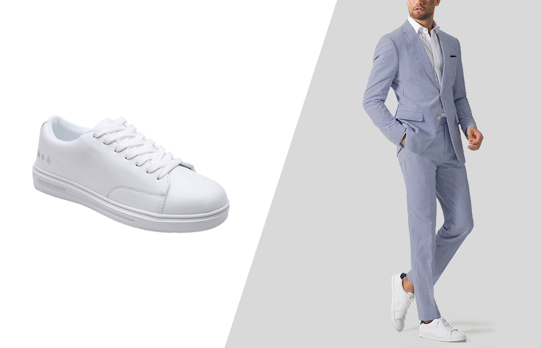 wear sneakers with a casual suit