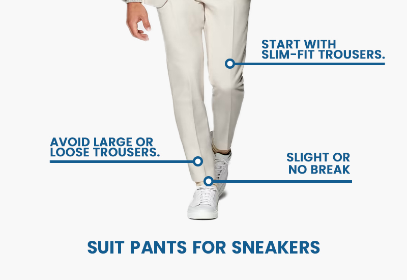 wear sneakers with slim-fit suit pant