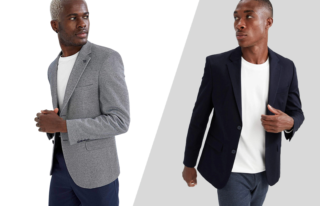 wear t-shirt with an unstructured blazer and pants