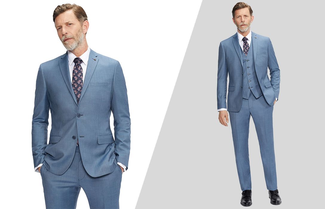 wearing a three-piece suit as two-piece