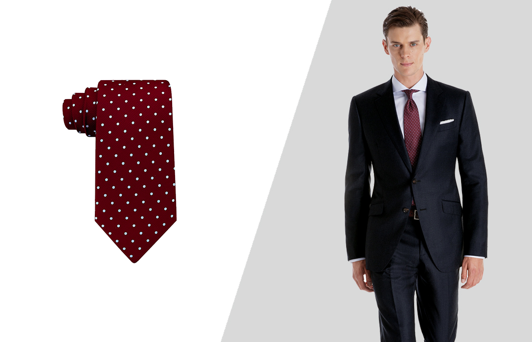 white dress shirt and burgundy tie